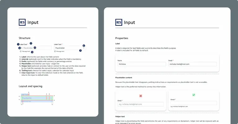 Input component anatomy and properties.